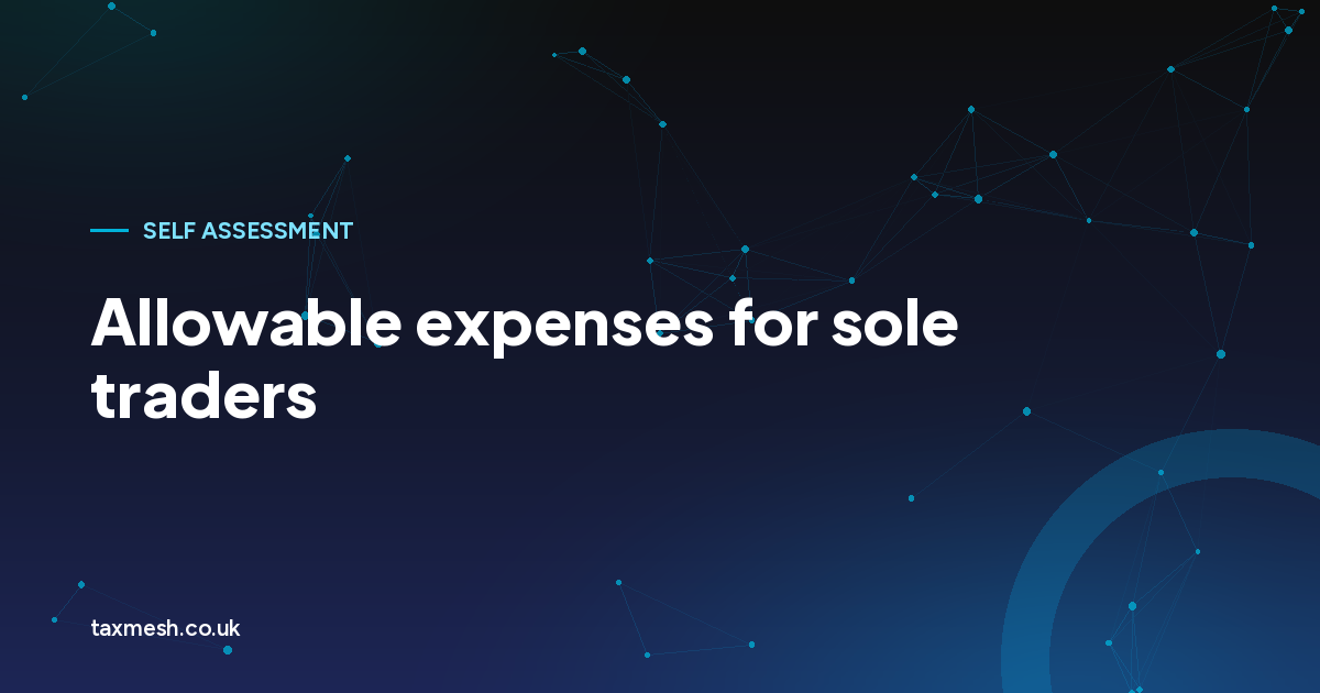 Illustration for the TaxMesh guide to allowable expenses for sole traders