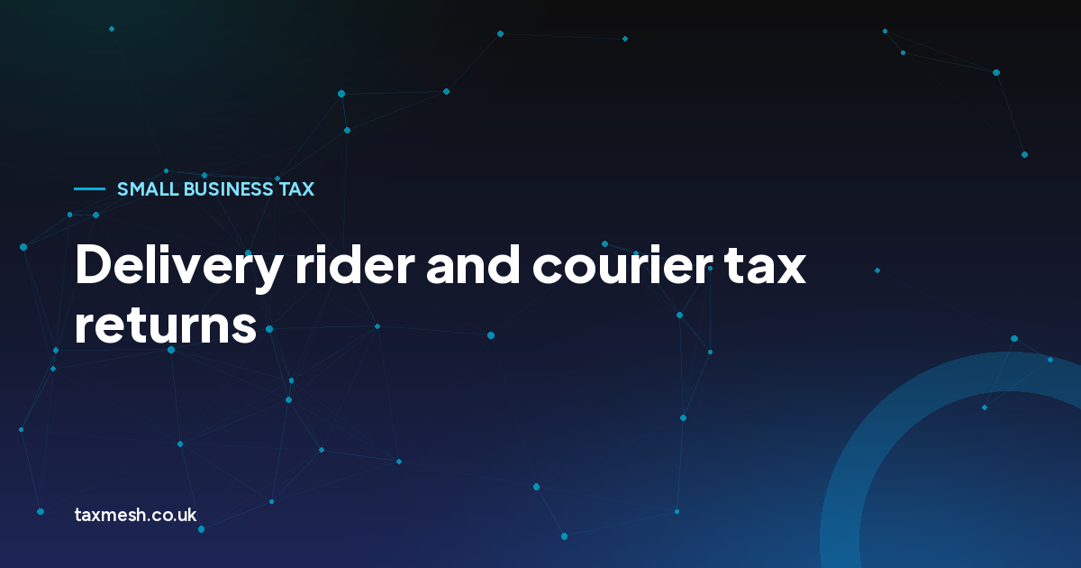 Illustration for the TaxMesh guide to delivery rider and courier tax returns