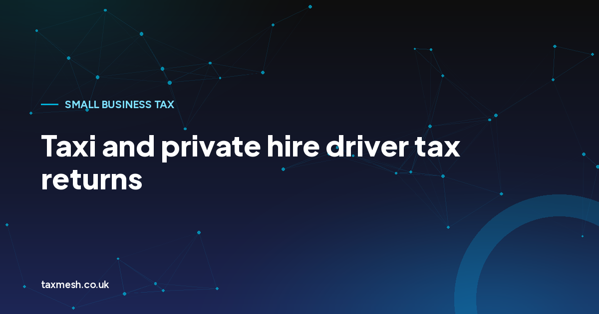 Illustration for the TaxMesh guide to taxi and private hire driver tax returns